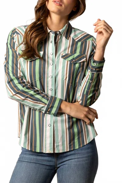 Kimes Ranch Kai Pearl Snap Shirt In Teal In Blue