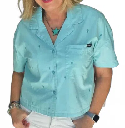 Kimes Ranch Lady Cisco Crop Blouse In Light Blue