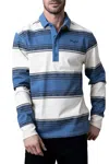 Kimes Ranch Men's Adobe Rugby Long Sleeve Polo Shirt In Slate Blue