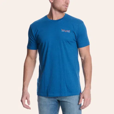 Kimes Ranch Men's Heather Blue American Cowboy Graphic T-shirt