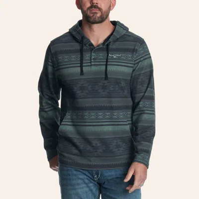 Kimes Ranch Men's Hermosa Blue & Green Aztec Print Hoodie In Black