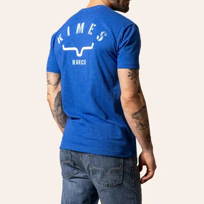 Kimes Ranch Men's Marine Blue Cut Through Logo T-shirt