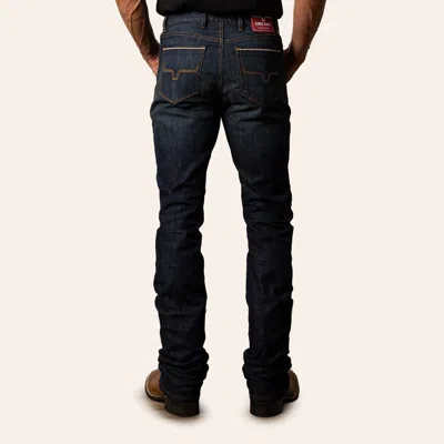Kimes Ranch Men's Roger Dark Wash Mid-low Rise Slim Bootcut Jeans In Blue