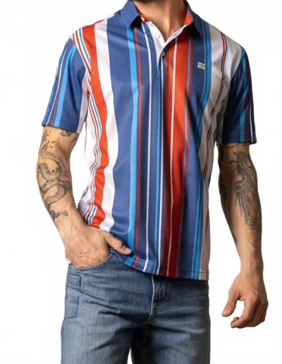 Kimes Ranch Men's Stripe Rein Polo Shirt In Blue/multi