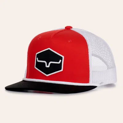 Kimes Ranch Red & White Logo Patch Flat Bill Cap