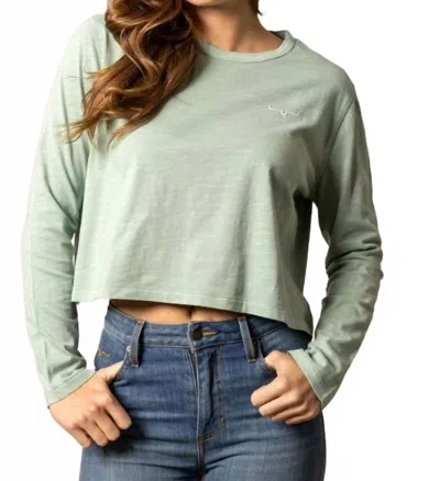 Kimes Ranch Tackroom Long Sleeve Tee In Grey Sage In Green
