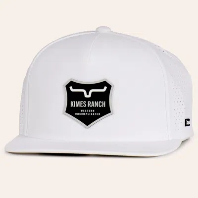 Kimes Ranch Vista White Flat Bill Performance Cap