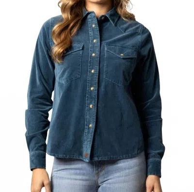 Kimes Ranch Women's Bonnie Velveteen Button Down Shirt In Blue