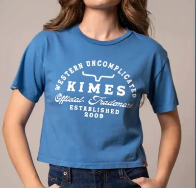 Kimes Ranch Women's Heavy Text Cropped Tee In Carbon Blue In Multi