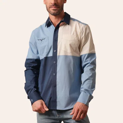 Kimes Ranch Zach Top X  Men's Block Party Blue Long Sleeve Shirt