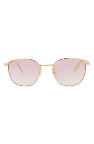 Kimeze 50mm Round Sunglasses In Gold