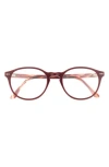 Kimeze 53mm Round Optical Glasses In Burgundy Transparent