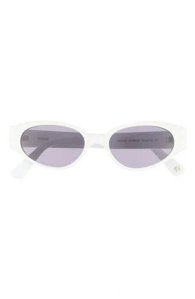 Kimeze 54mm Oval Sunglasses In White White Smoke