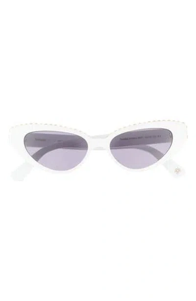 Kimeze 56mm Cat Eye Sunglasses In White White Smoke