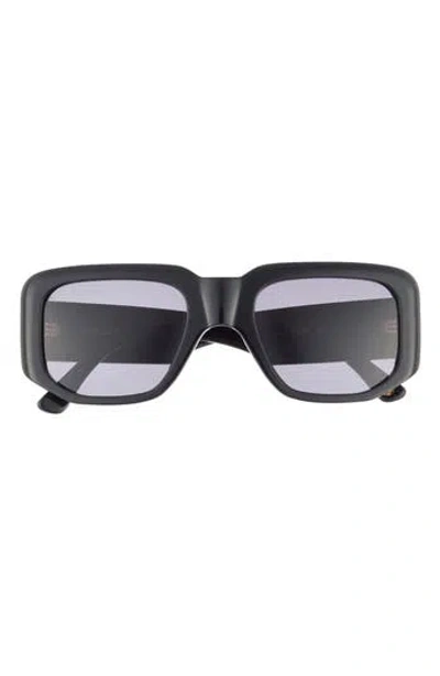 Kimeze 56mm Rectangle Sunglasses In Black Black Smoke
