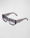 Kimeze Concept 1 Gray Acetate Cat-eye Sunglasses In Grey Crystal