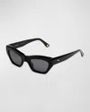 Kimeze Concept 3 Black Acetate Cat-eye Sunglasses In Black