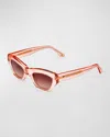 Kimeze Concept 3 Pink Acetate Cat-eye Sunglasses In Pink Crystal