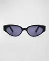 Kimeze Zawe Ii Cat-eye Acetate Sunglasses In Black
