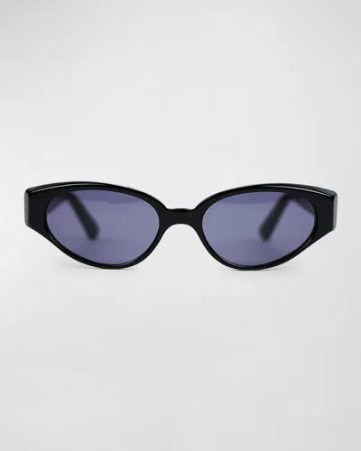 Kimeze Zawe Cat-eye Acetate Sunglasses In Black