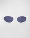 Kimeze Gabriel White Acetate Cat-eye Sunglasses In White