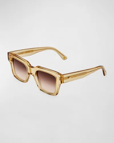 Kimeze Mahi Beige Acetate Square Sunglasses In Brown