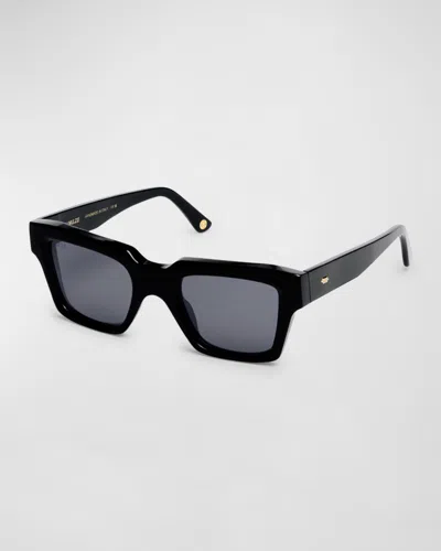 Kimeze Mahi Black Acetate Square Sunglasses