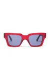 Kimeze Mahi Oversized Square-frame Acetate Sunglasses In Red
