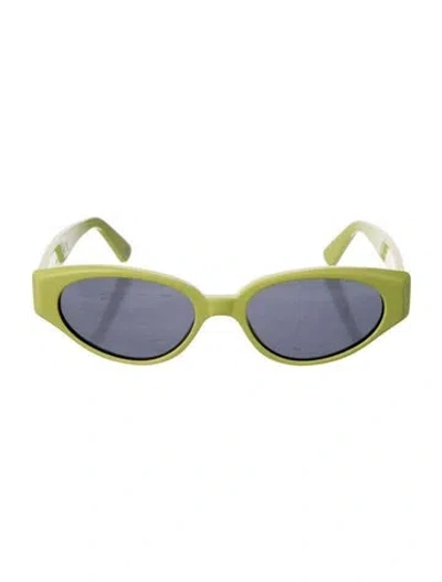 Pre-owned Kimeze Narrow Tinted Sunglasses In Yellow