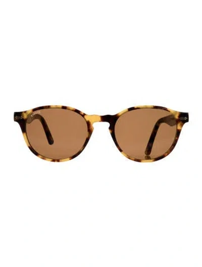 Pre-owned Kimeze Round Tinted Sunglasses In Brown
