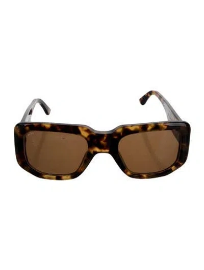 Pre-owned Kimeze Square Tinted Sunglasses In Brown