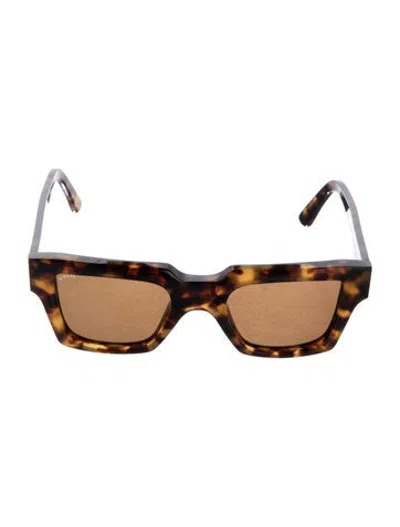 Pre-owned Kimeze Square Tinted Sunglasses In Brown