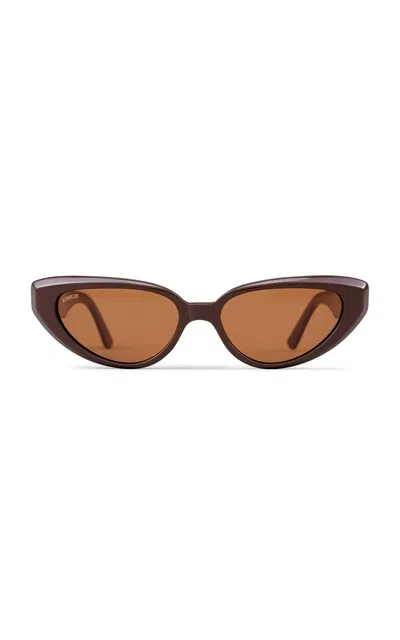Kimeze Zawe Ii Cat-eye Acetate Sunglasses In Brown