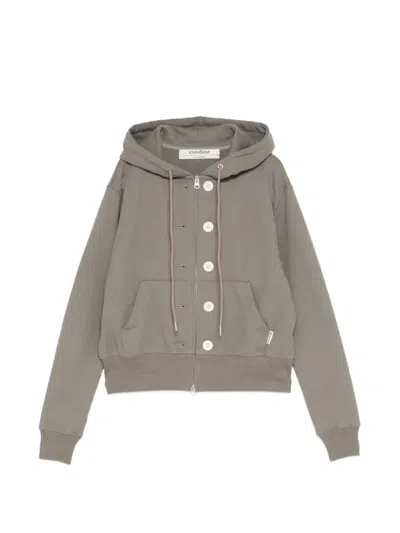 Kimhēkim Ash-button Zip-up Hoodie In Green
