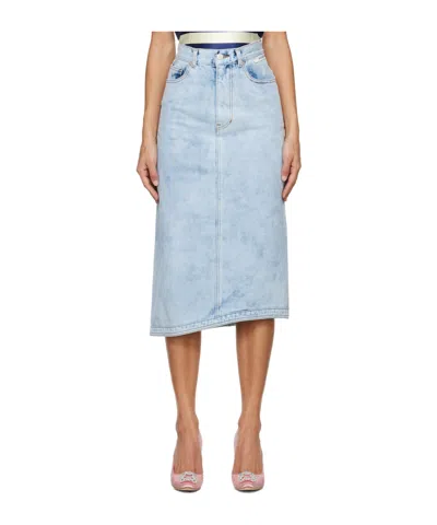 Kimhēkim Asymmetrical Denim Skirt In Blue