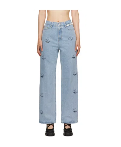 Kimhēkim Belt Ring Denim Trousers In Blue