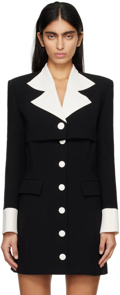 Kimhēkim Black Cropped Blazer In Black/ivory
