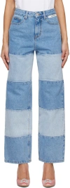 Kimhēkim Blue Bicolor Jeans In Sky Blue