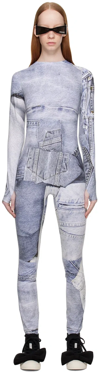 Kimhēkim Blue Printed Bodysuit