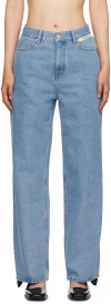 Kimhēkim Blue Wide-leg Jeans In Sky Blue