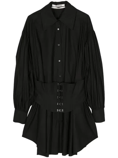 Kimhēkim Corset Shirt Dress In Schwarz