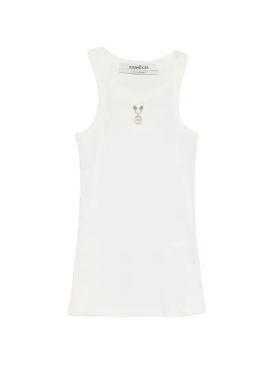 Kimhēkim Faux-pearl Embellished Vest In White