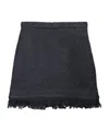 Kimhēkim Fringed Zipper Skirt In Black