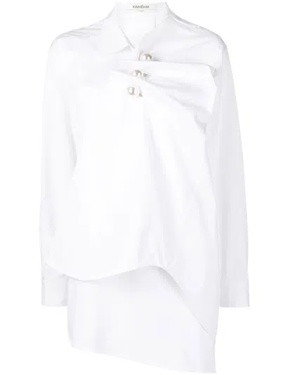 KIMHĒKIM GATHERED ASYMMETRIC SHIRT