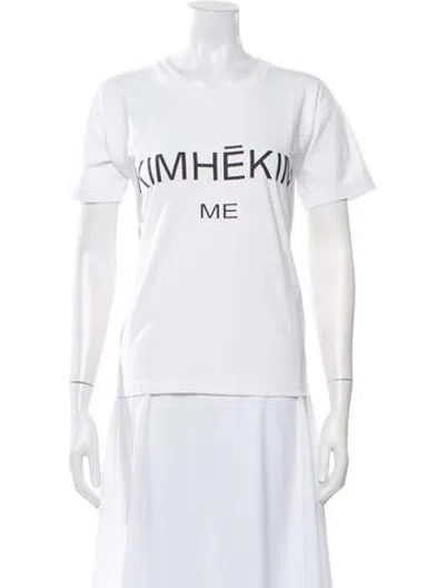 Pre-owned Kimhēkim Graphic Print Crew Neck T-shirt In White