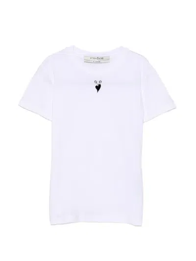 Kimhēkim Heart-charm T-shirt In White
