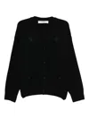 Kimhēkim Heart-patch V-neck Cardigan In Black