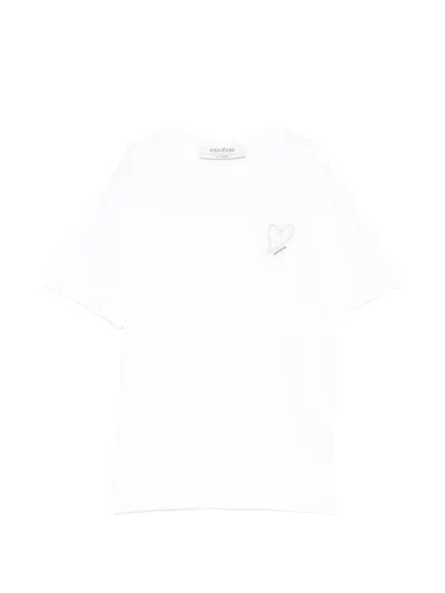 Kimhēkim Heart Patched T-shirt In Gray