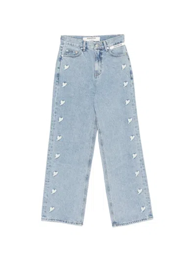 Kimhēkim Heart-motif Denim Jeans In Blue