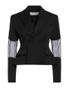 Kimhēkim Kimhekim Woman Blazer Black Size 4 Nylon, Cotton, Linen, Synthetic Fibers In Black